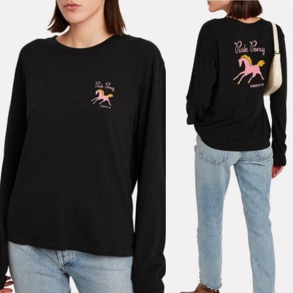 RE/DONE Pink Pony Long-Sleeve T-Shirt - Picture 1 of 13